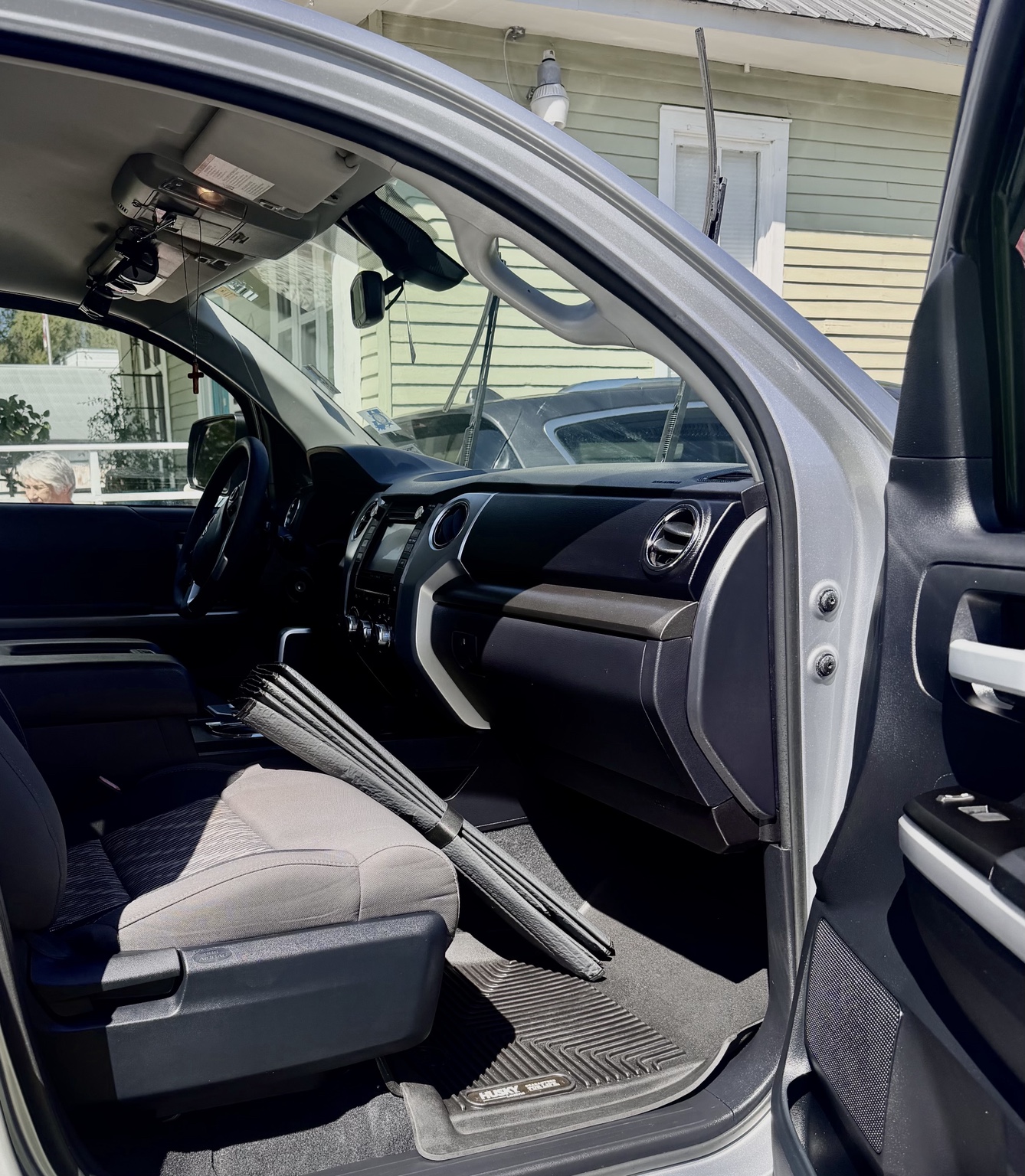 Pickup truck passenger-side interior